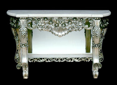 AFD Platina Petticoat Crema Marble Top Console Table Tables AFD CREAM / PLATINA